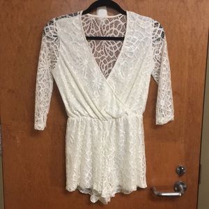 White lace romper